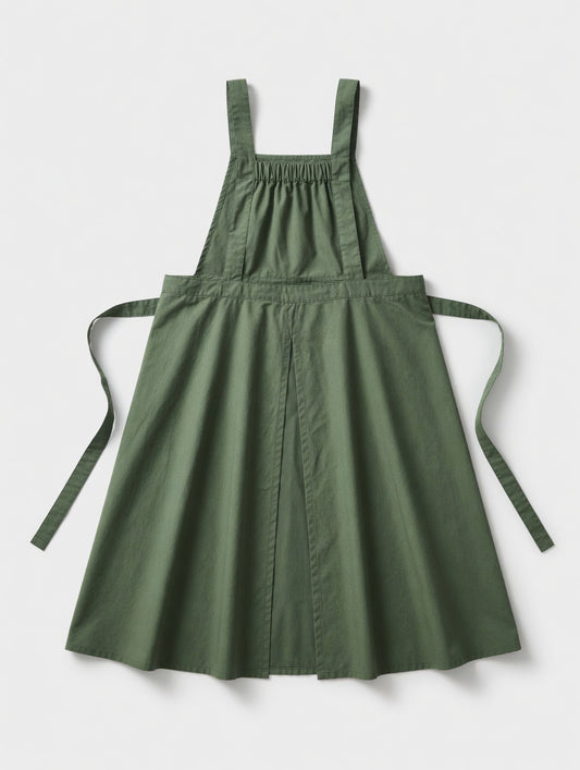 Back view of SharpCzar Haven grooming apron in Sage Green