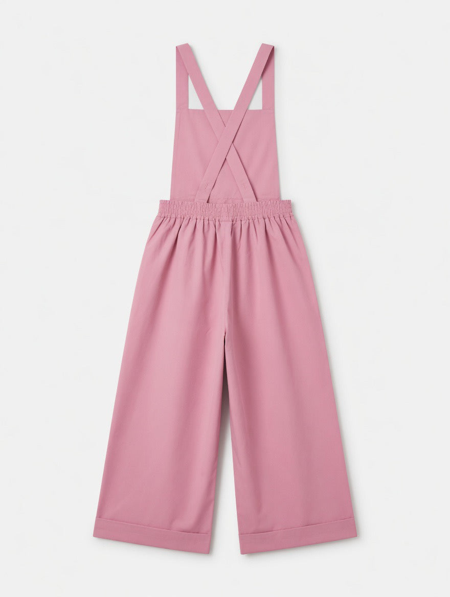 Back view of SharpCzar Ember grooming jumpsuit in Light Pink